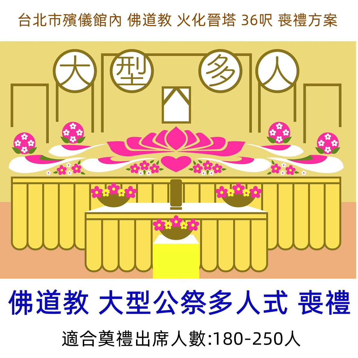 台北市殯儀館內 佛道教 火化晉塔 36呎 喪禮方案